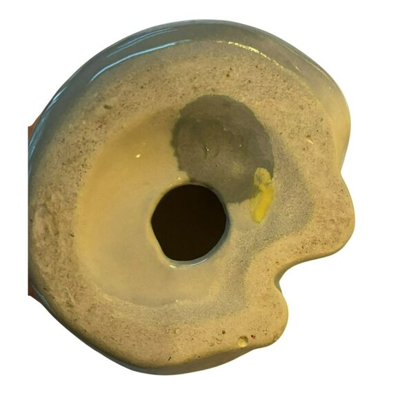 Robert Simons Vintage Ceramic Cat Figurine 4" Blue Gray White Green Eyes - Picture 7 of 7